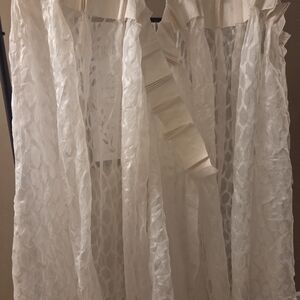 Chic White Textured Curtains